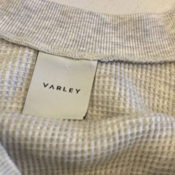 Varley Waffle Knit light grey pull over crew Sweat Shirt Size XL - Picture 4 of 10